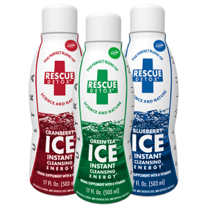 Rescue Detox ICE Instant Fast Cleansing Drink Three Flavors - 17 Ounce - Same Day Detox Cleanse